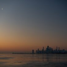 <p>Night and day in transition on an icy Chicago morning.<br /></p>