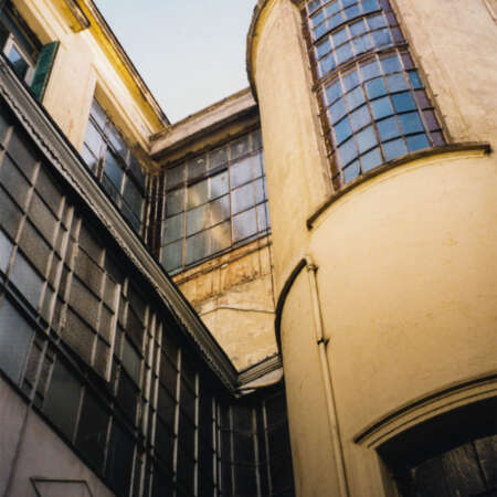 <p>The stairwell as seen from the courtyard of this modest hotel in San Telmo. It was my temporary home when I moved to Buenos Aires in 1997 and started my search for a flat. I love this picture.</p>