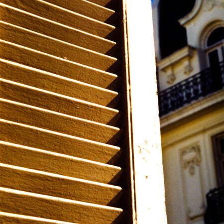 <p>A shutter on a balcony in Buenos Aires.</p>