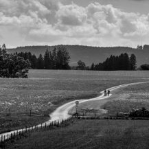 <p>A family walks through the fields outside Marktoberdorf, Bavaria.</p>