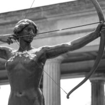 <p>A woman drawing a bow. Sculpture outside the Alte Nationalgalerie in Berlin.<br /></p>
