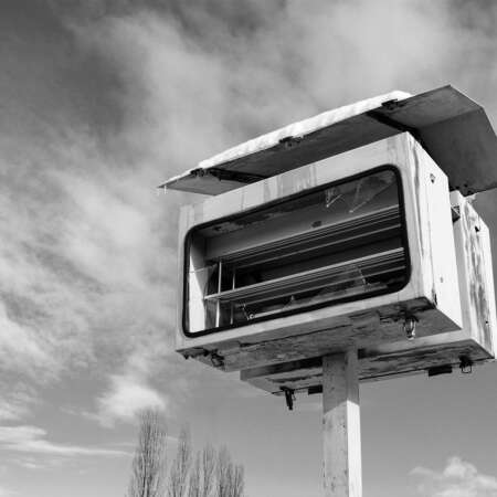 <p>An announcement board on a disused platform at Ostkreuz station, Berlin.</p>