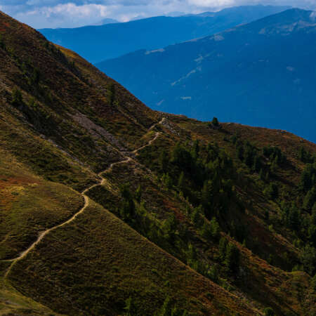 <p>A trail near Plose invites exploration.</p>