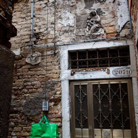 <p>Details of a doorway on Calle del Forno, one of Venice's numerous alleys.</p>