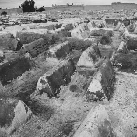 <p>Simple graves sealed with concrete in one section of Marrakech's Jewish cemetery. This large cemetery speaks to the considerable size of the Jewish community in Marrakech at one point.</p>
