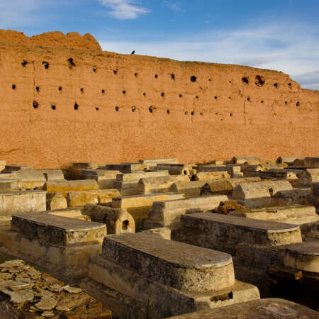 <p>Graves interweave within the constraining walls of Marrakech's Miaara, a Jewish cemetery in the Mellah district (once the Jewish quarter, when the local population was larger).</p>