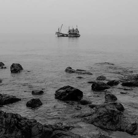 <p>An eerie fishing boat anchored off the island of Ko Samet.</p>
