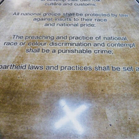 <p>In Kliptown, Soweto, a monument conveys the popular demands of the Freedom Charter – drawn together in 1955 as a unified statement of ambitions by numerous anti-Apartheid political movements including the African National Congress (ANC). The Charter is unambiguous in challenging the racialist regime and its organisers were branded traitors by the Apartheid government. <br /></p><p>Less than 40 years later, sections of the Freedom Charter were incorporated into South Africa's new constitution, and the ANC emerged as the ruling party. </p>